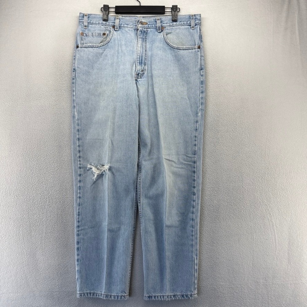Vintage Levis Jeans Mens 36x30 Blue 550 Relaxed Fit Distressed Light USA Made